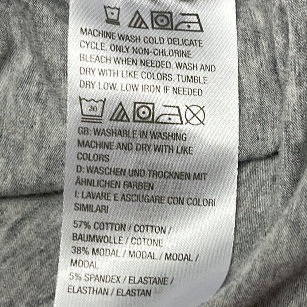 All Worthy by Hunter McGrady Heather Gray Short Sleeve Rouged T- Shirt- Small - Picture 10 of 11
